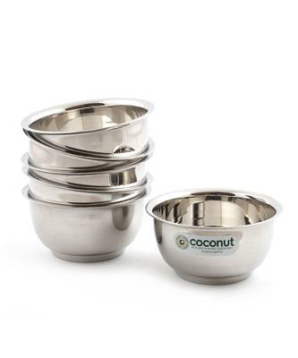Coconut Stainless Steel Lotus Bowl/Vati/Katori - Set of 6 (9.5 cm Diameter) 2