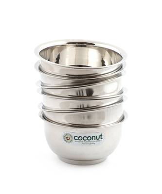 Coconut Stainless Steel Lotus Bowl/Vati/Katori - Set of 6 (9.5 cm Diameter) 3