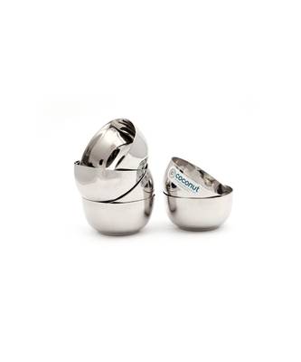 coconut Stainless Steel Vegetable Bowls/Serving Bowls/Steel Bowls - Set of 6 Pieces - 3.25 inches - Capacity -Each 180ML 1