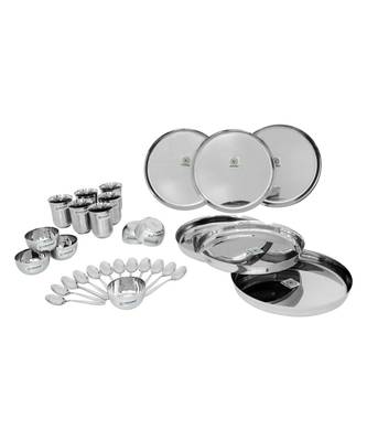 coconut Stainless Steel (Heavy Guage) Delight Dinner Set/Dinnerware & Serveware - 30 Piece 1