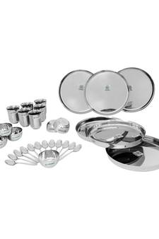 coconut Stainless Steel (Heavy Guage) Delight Dinner Set/Dinnerware & Serveware - 30 Piece