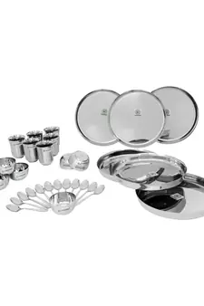 coconut Stainless Steel (Heavy Guage) Delight Dinner Set/Dinnerware & Serveware - 30 Piece