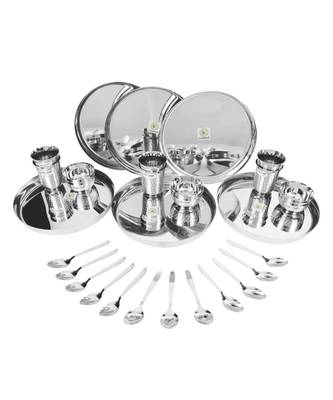 coconut Stainless Steel (Heavy Guage) Delight Dinner Set/Dinnerware & Serveware - 30 Piece 2