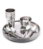 coconut Stainless Steel (Heavy Guage) Mirror Finish Happy Dinner Set/Dinnerware & Serveware - 30 Pc