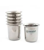 coconut Stainless Steel D14 Kolga Glasses - Set of 6 (120 ML Each)