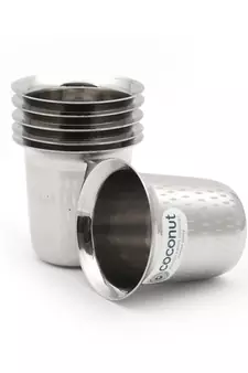 coconut Stainless Steel Coffee Glasses - Set of 6, Set of 6 Units - Capacity -120ML Each Glass