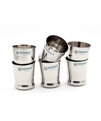 coconut Stainless Steel Mini Glasses Ideal for Tea/Coffee - Set of 6 - Capacity - 170 ML Each Glass 2
