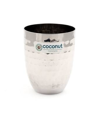 coconut Stainless Steel Hammered Glasses - Set of 6 (250 ML Each) 1