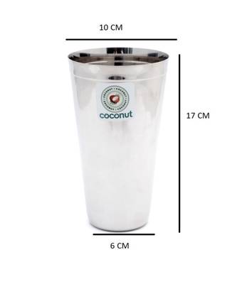 coconut Stainless Steel Jumbo Lassi Glasses - Set of 2 1