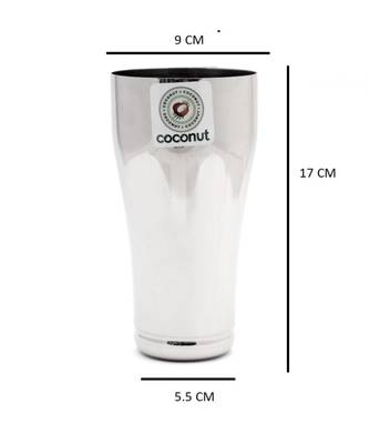 coconut Stainless Steel Jumbo Lassi Glasses - Set of 2 1