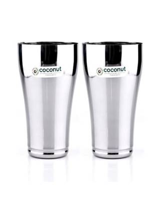 coconut Stainless Steel Jumbo Lassi Glasses - Set of 2 2