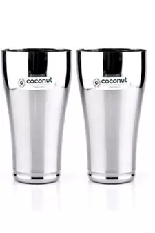 coconut Stainless Steel Jumbo Lassi Glasses - Set of 2