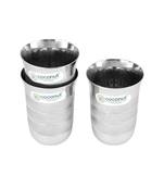 coconut Stainless Steel A2 Water Glasses - Set of 3 - Capacity 250 ML Each Glass