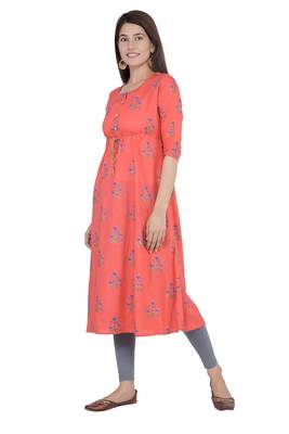 Red printed rayon ethnic-kurtis 2