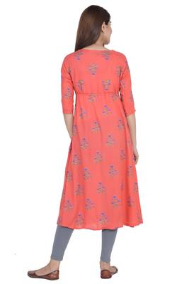 Red printed rayon ethnic-kurtis 3
