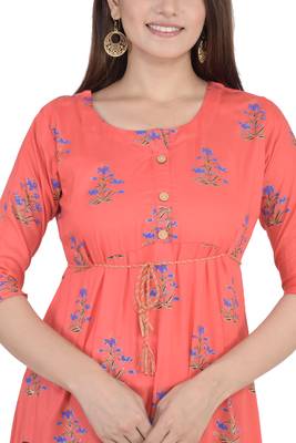 Red printed rayon ethnic-kurtis 4