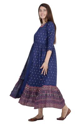 Blue printed rayon diwali-kurtis 5