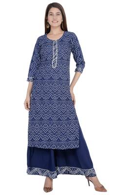 Blue printed rayon diwali-kurtis 1