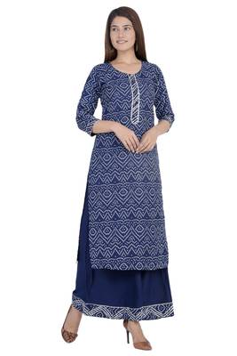 Blue printed rayon diwali-kurtis 2