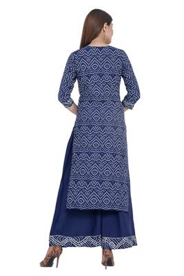 Blue printed rayon diwali-kurtis 3