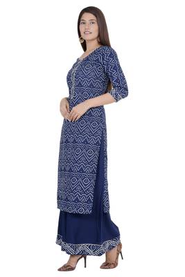 Blue printed rayon diwali-kurtis 5
