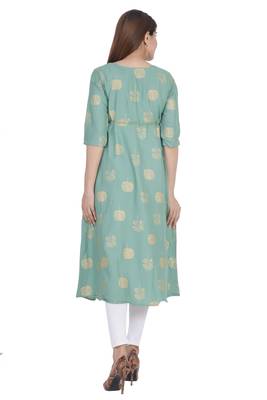Green printed rayon ethnic-kurtis 3