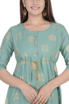 Green printed rayon ethnic-kurtis 4
