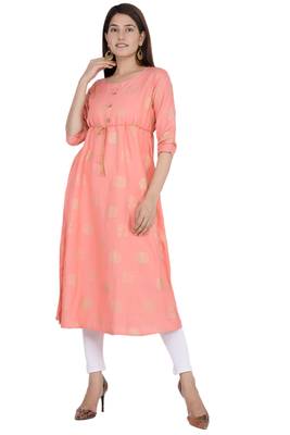 Pink printed rayon ethnic-kurtis 2