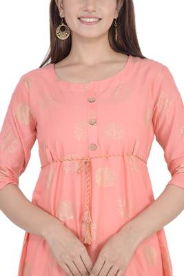 Pink printed rayon ethnic-kurtis 4