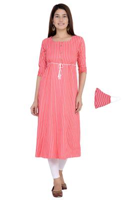 Pink printed rayon ethnic-kurtis 1
