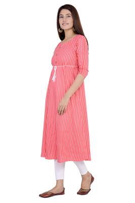 Pink printed rayon ethnic-kurtis 2