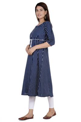 Blue printed rayon ethnic-kurtis 2