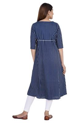 Blue printed rayon ethnic-kurtis 3