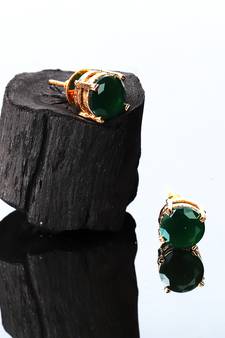 Green stone studs