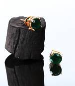 Green stone studs