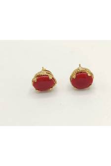 Red stone studs