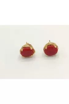Red stone studs