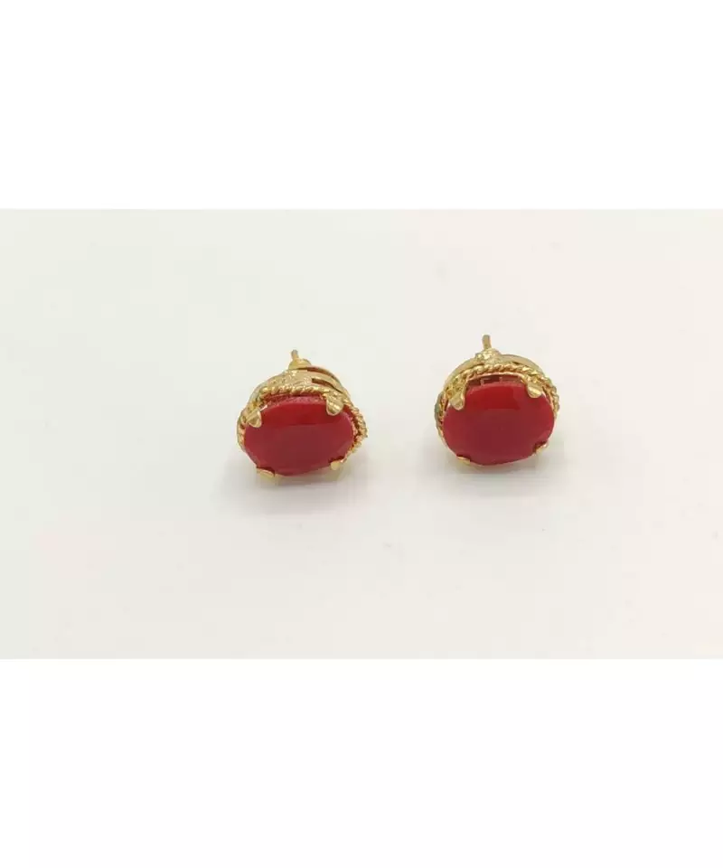 Red stone studs