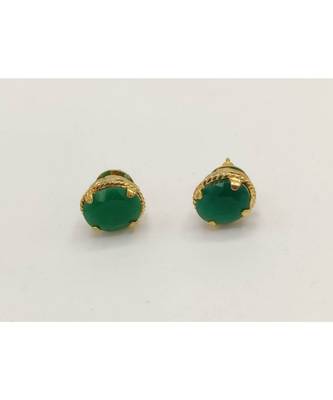 Green stone studs 1