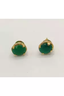 Green stone studs