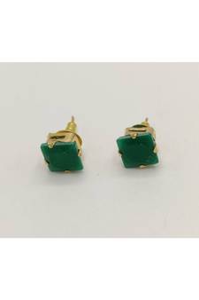 Green stone studs