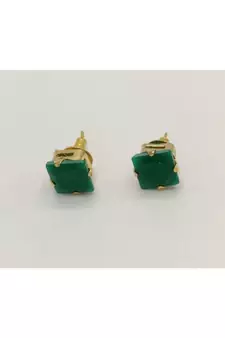 Green stone studs