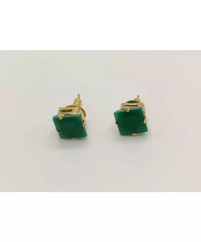 Green stone studs
