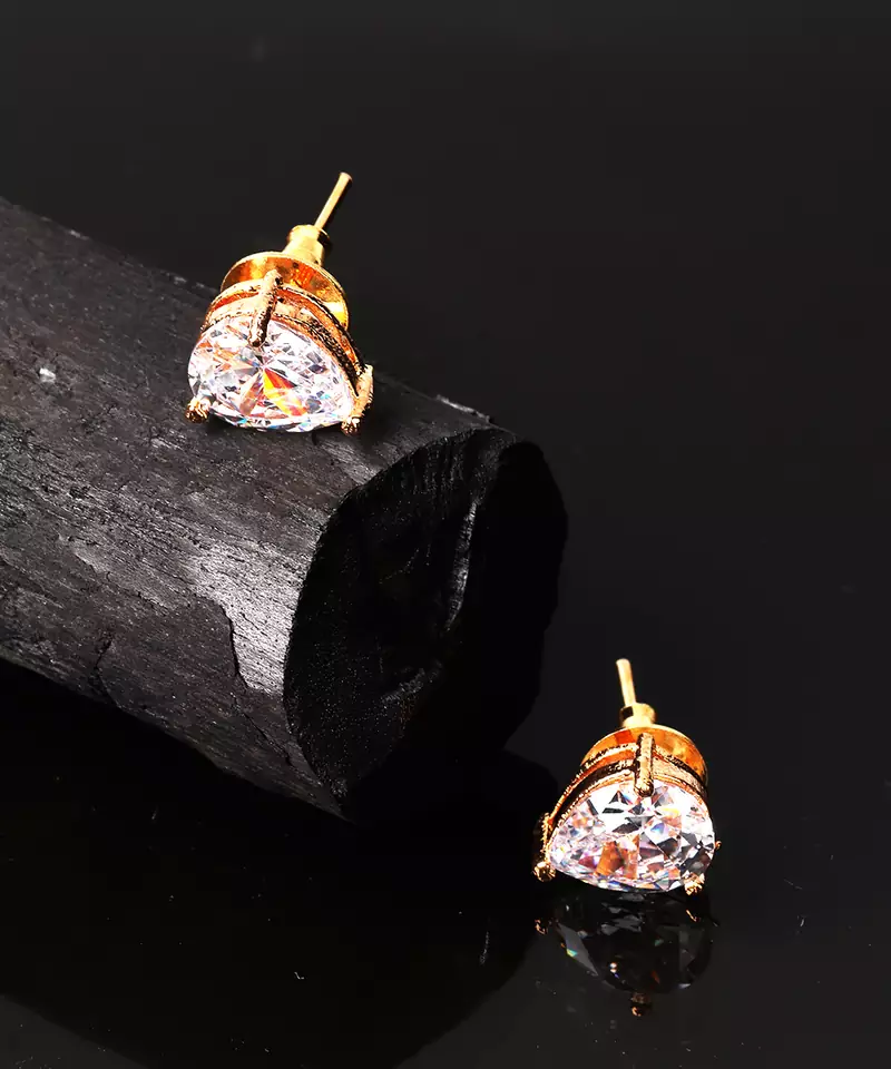 Silver stone studs