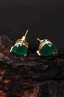 Green stone studs