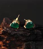 Green stone studs