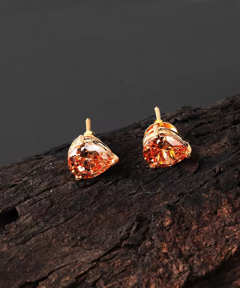Gold stone studs