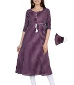 Wine printed rayon ethnic-kurtis