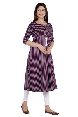 Wine printed rayon ethnic-kurtis 2