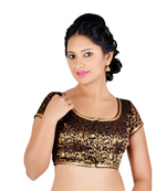 Black Brocade Fabric Blouse Materials